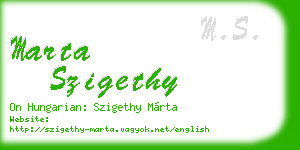 marta szigethy business card